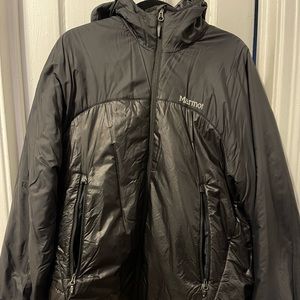 Black Marmot nylon puffer jacket. Size Large